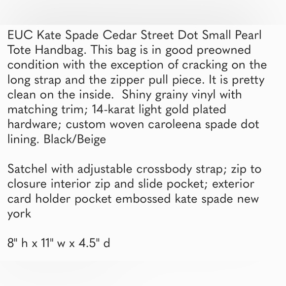 Kate Spade Cedar Street Dot Pearl Tote Bag - Picture 13 of 13